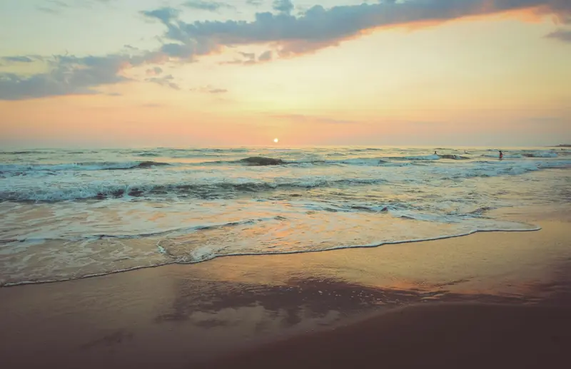 Sunset over a Caribbean beach